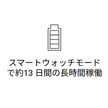 スマートウォッチモードで約13日間の長時間稼働
