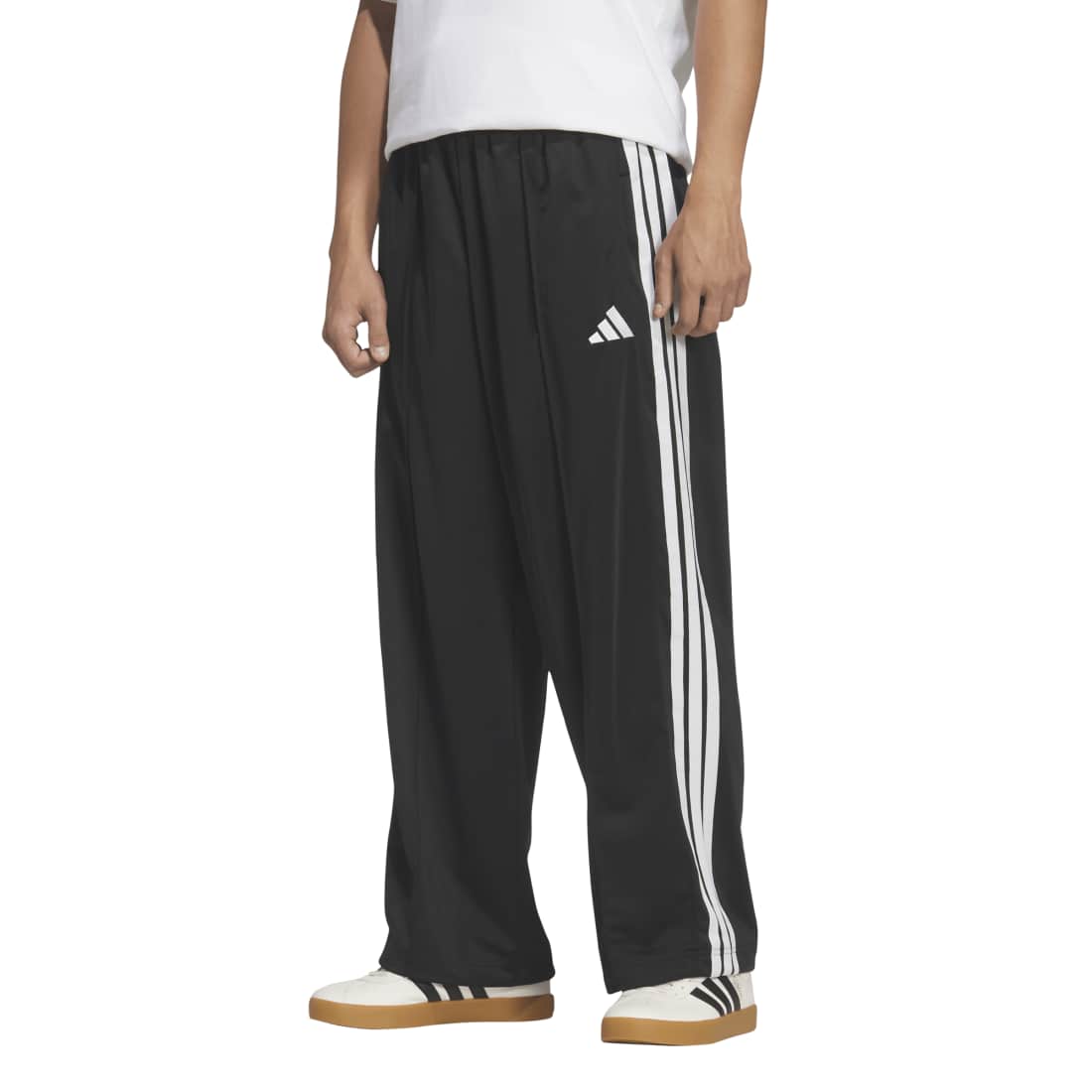 スタジアム トリコット ルーズフィット ストレート レッグ パンツ adidas (アディダス) ブラック