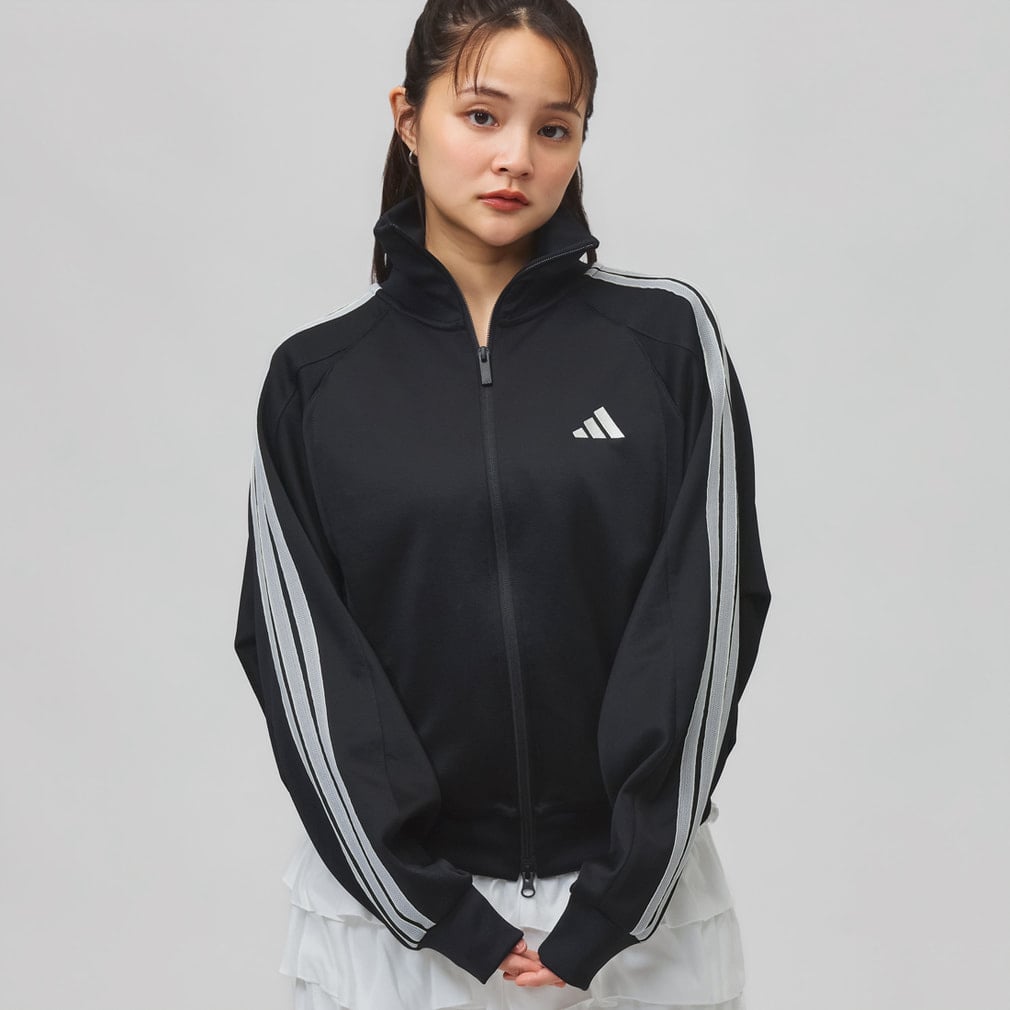 スタジアム ピケ ルーズフィット トラックトップ adidas (アディダス) ブラック×ホワイト