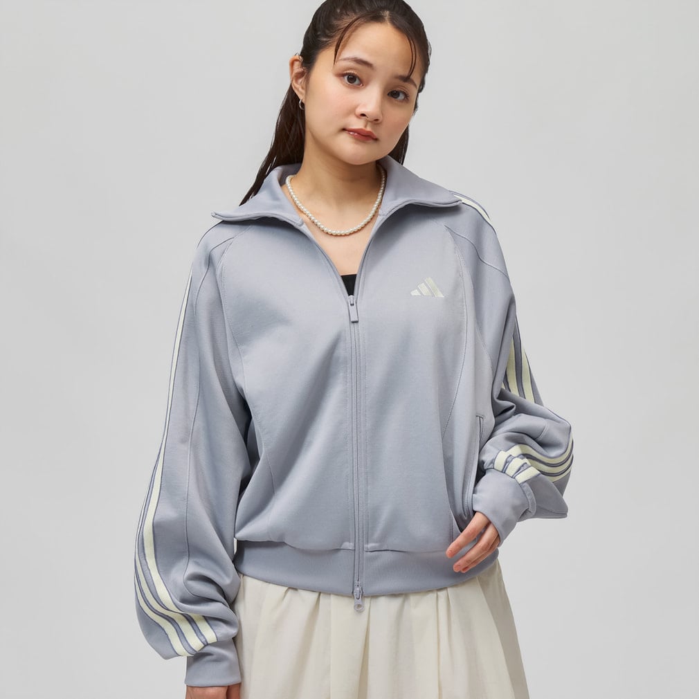 スタジアム ピケ ルーズフィット トラックトップ adidas (アディダス) ブラック×ホワイト
