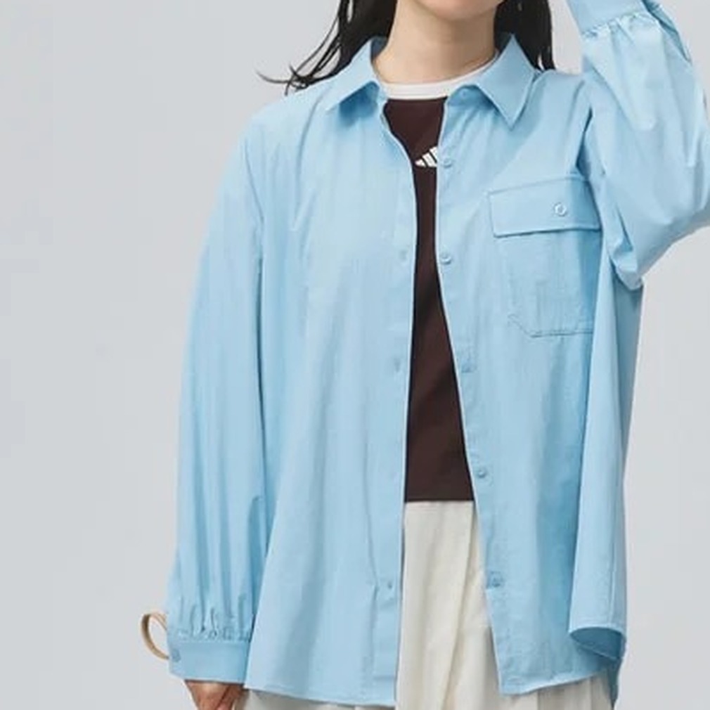 W COOL UV 長袖シャツ サックスブルー