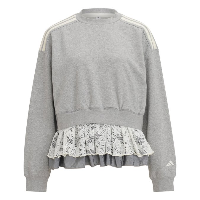 adidas PRISM COLLECTION フリル付き クルーネックスウェットシャツ グレー
