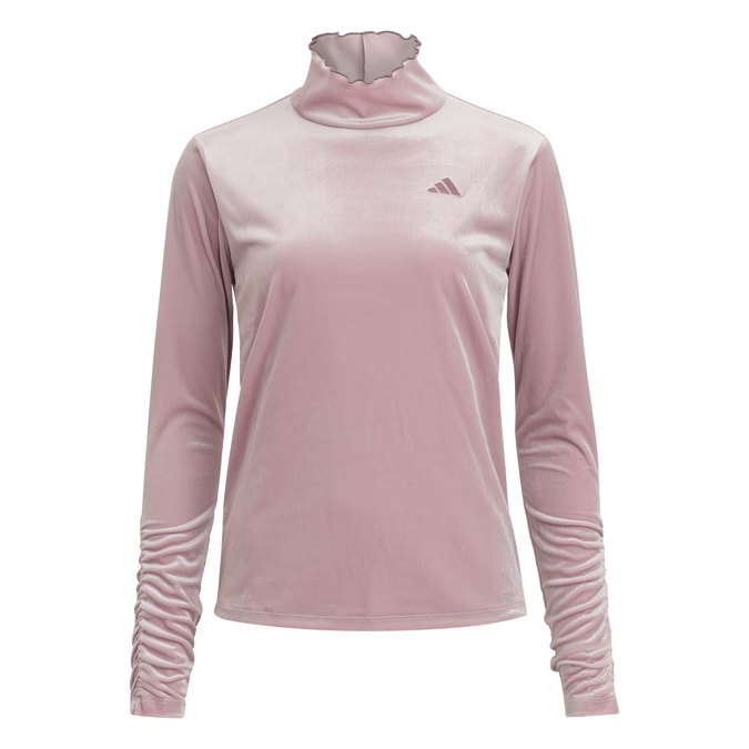 adidas PRISM COLLECTION ベロア ハイネック長袖Tシャツ グレッシュピンク