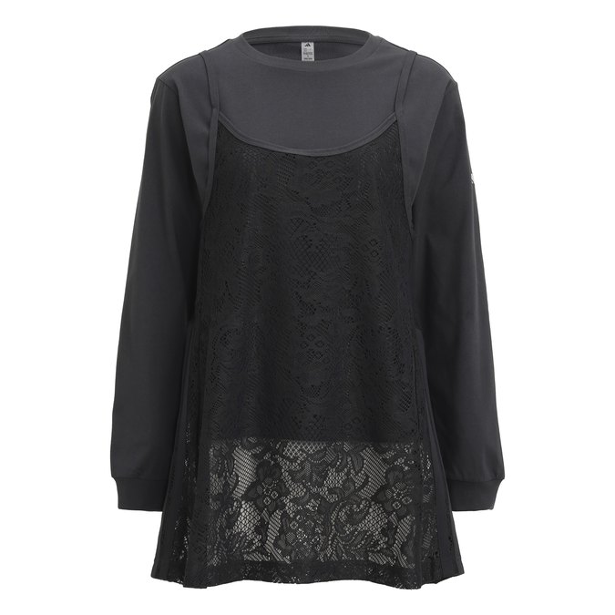 adidas PRISM COLLECTION レースチュニック&長袖Tシャツ セット ダークグレー