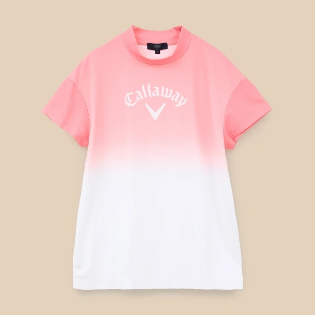 アイレットカノコモックネックシャツ ピンク