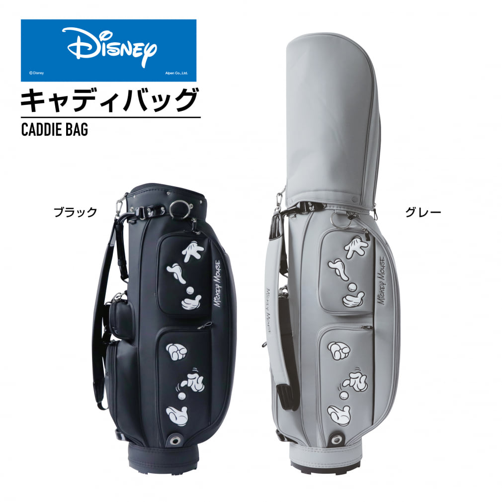 ディズニー レディース キャディバッグ 8.5型 45インチ対応 (DN-0B2002CB) ミッキーマウスの特徴的な手のモチーフとボールを印象的にデザイン ゴルフ Disney