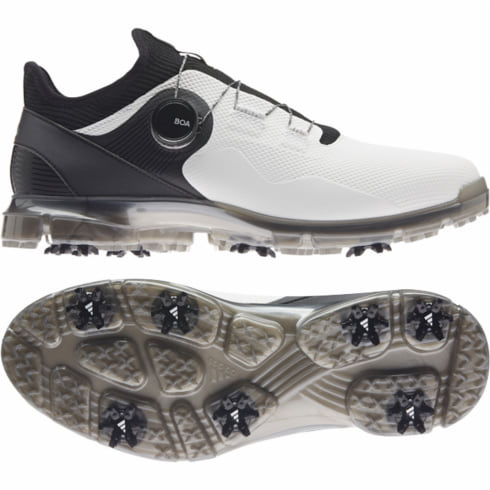 アディダス ゴルフシューズ アルファフレックス21ボア (LGD01) 類を見ない快適なフィット感 メンズ ゴルフ ダイヤル式スパイク 3E :  ホワイト×ブラック adidas