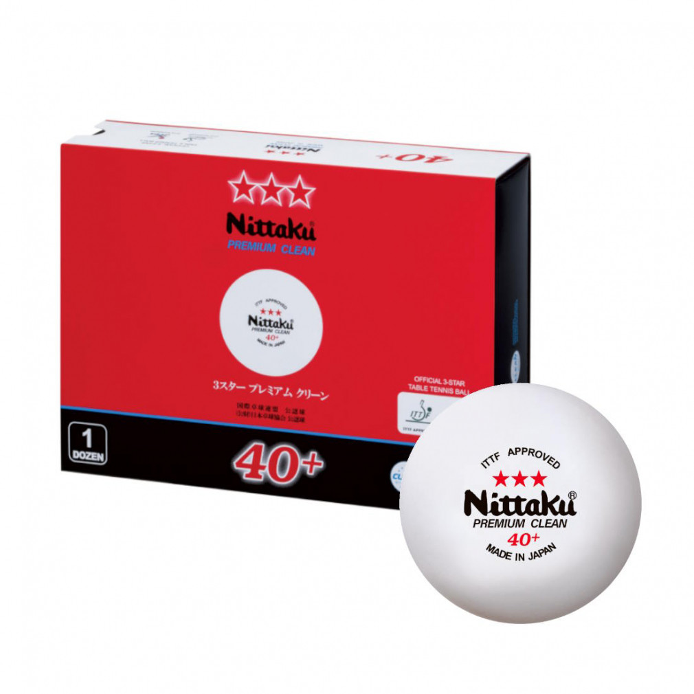 ニッタク 3スタープレミアムクリーン 1ダース NB1701 卓球 試合球 国際公認球 Nittaku
