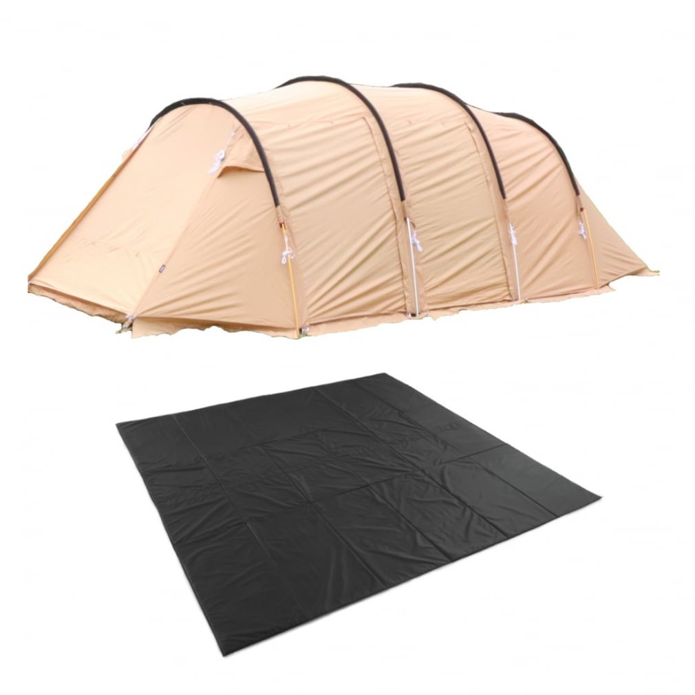 イグニオ 2ルーム型テント ＆ 折り畳み式テントフロアーマット セット IG19410TT キャンプ ドームテント 4人用 IGNIO