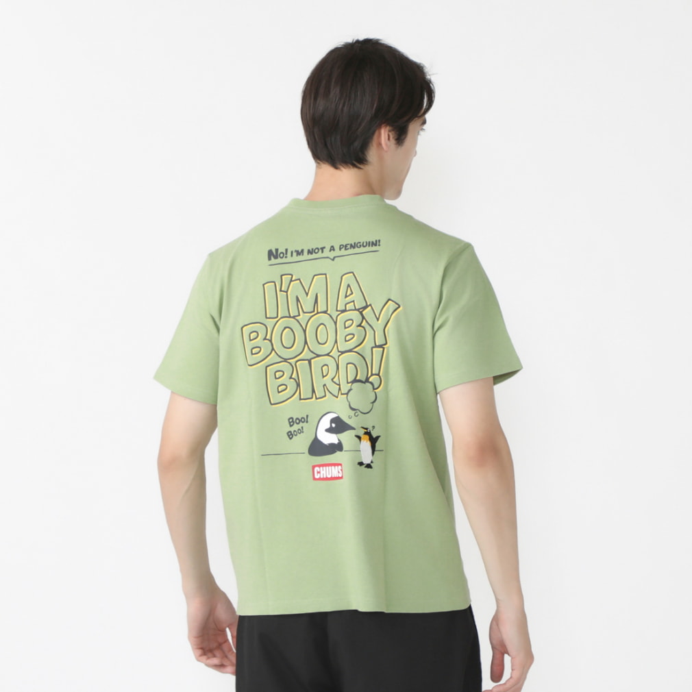 チャムス メンズ アウトドア 半袖Tシャツ アンチバグアイムアブービーバードTシャツ CH01-2383 M076 : グレッシュグリーン CHUMS