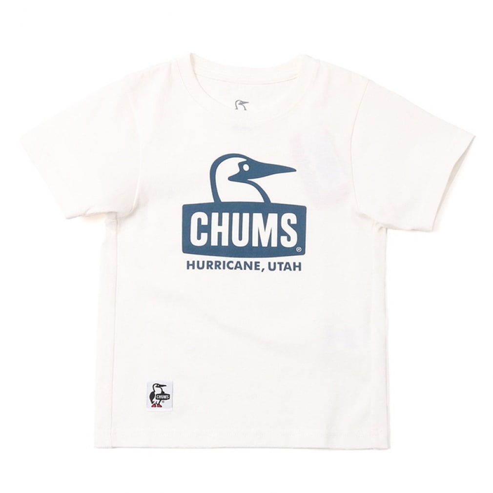 チャムス ジュニア 子供 アウトドア 半袖Tシャツ キッズブービーフェイスTシャツ CH21-1281 W015 : ホワイト×ネイビー CHUMS