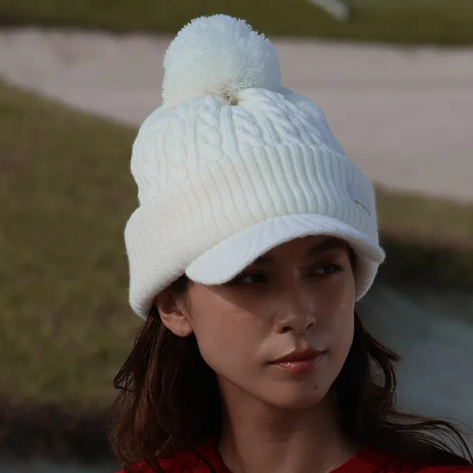 アイヒートニット帽子ツバ付き